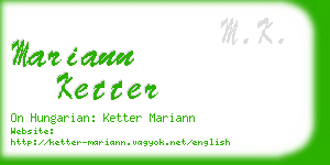 mariann ketter business card